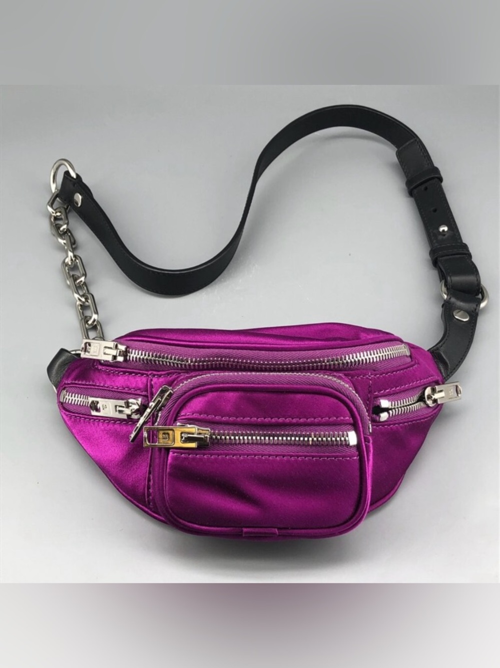 ALEXANDER WANG Fuchsia Satin Attica  Crossbody/Waist Bag